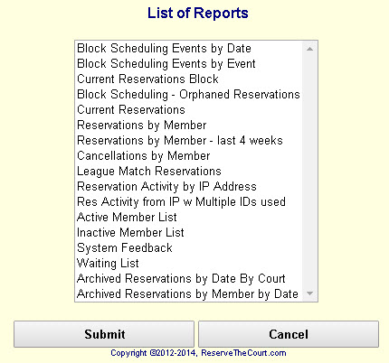 Administrative Report List